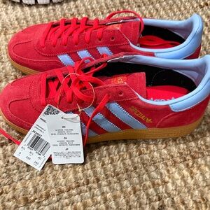 Adidas women’s Red and Light Blue Sneakers